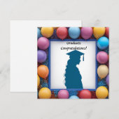 Abschluss Artwork mit Balloons Einladung (Vorne/Hinten)