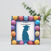 Abschluss Artwork mit Balloons Einladung (Stehend Vorderseite)
