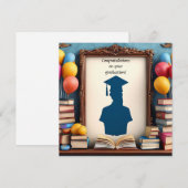 Abschluss Artwork mit Balloons Einladung (Vorne/Hinten)