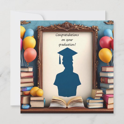 Abschluss Artwork mit Balloons Einladung (Vorderseite)