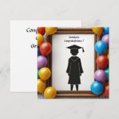 Abschluss Artwork mit Balloons Einladung (Vorne/Hinten)