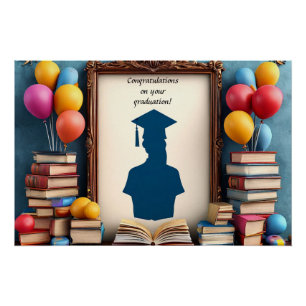 Abschluss Artwork mit Balloons Poster