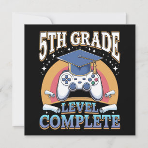 Abschluss auf Niveau 5. Klasse Gaming Gamer Einladung