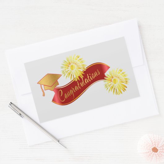 Abschluss-Aufkleber Rechteckiger Aufkleber (Umschlag)