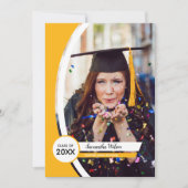 Abschluss aus gelb gekrümmten Rahmen mit Foto Einladung (Vorderseite)
