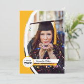 Abschluss aus gelb gekrümmten Rahmen mit Foto Einladung (Stehend Vorderseite)