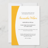 Abschluss aus gelb gekrümmten Rahmen mit Foto Einladung (Rückseite)