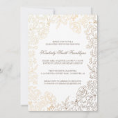 Abschluss aus Gold und Weiß Einladung (Rückseite)