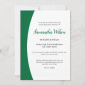 Abschluss aus grün gekrümmten Rahmen Foto Einladung (Rückseite)