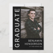 Abschluss aus Minimalistischem Schwarzweiß und wei Ankündigung (Vorderseite)