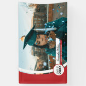 Abschluss aus rotem Rahmen mit Foto Banner (Vertikal)