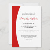 Abschluss aus rotem Rahmen mit Foto Einladung (Rückseite)
