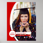 Abschluss aus rotem Rahmen mit Foto Poster (Vorne)