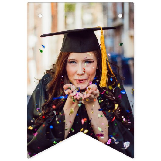 Abschluss aus rotem Rahmen mit Foto Wimpelkette (Zweite Fahne)