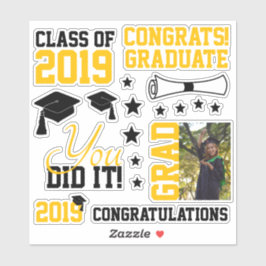 Abschluss aus schwarzem Foto Aufkleber