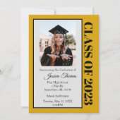 Abschluss aus schwarzem Foto Einladung (Vorderseite)