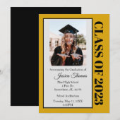 Abschluss aus schwarzem Foto Einladung (Vorne/Hinten)
