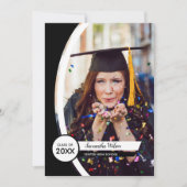 Abschluss aus schwarzem Rahmen mit Foto Einladung (Vorderseite)