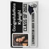 Abschluss aus schwarzem und grauem Vinyl Banner (Vertikal)