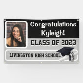 Abschluss aus schwarzem und grauem Vinyl Banner (Horizontal)