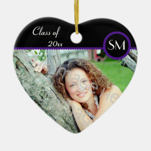 Abschluss aus schwarzem und Lila Foto Keramik Ornament