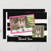 Abschluss aus schwarzem und weißem Foto Einladung (Vorne/Hinten)