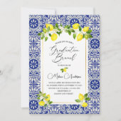 Abschluss aus Zitronenmosaik und Blaumosaik Einladung (Vorderseite)