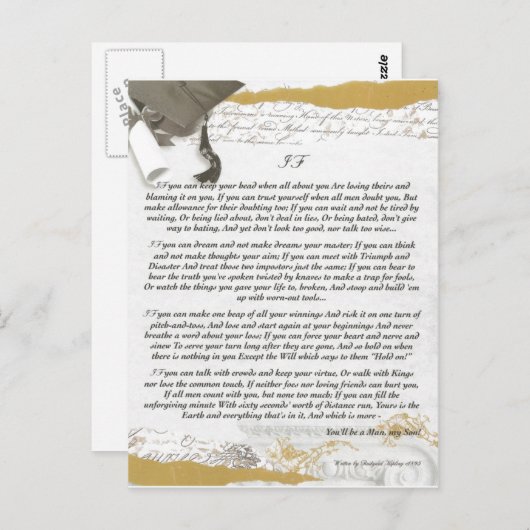 Abschluss Baccalaureate IF von Rudyard Kipling Postkarte (Vorne/Hinten)