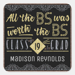 Abschluss Bachelors Degree Funny Grad Quadratischer Aufkleber