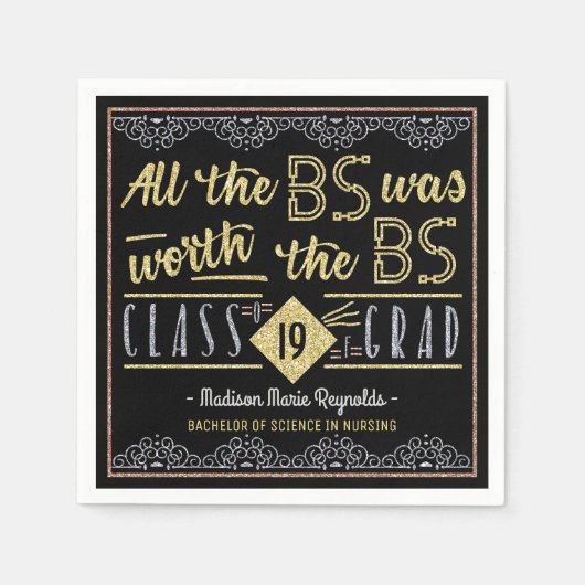 Abschluss Bachelors Degree Funny Grad Serviette (Vorderseite)