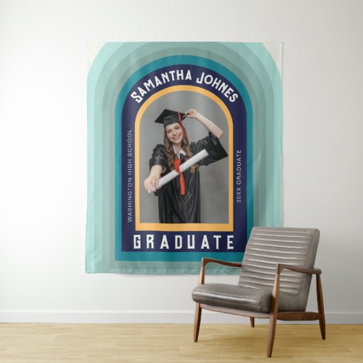 Abschluss-Backdrops für Retro-Regenbogenbogen-Foto Wandteppich (Beispiel)