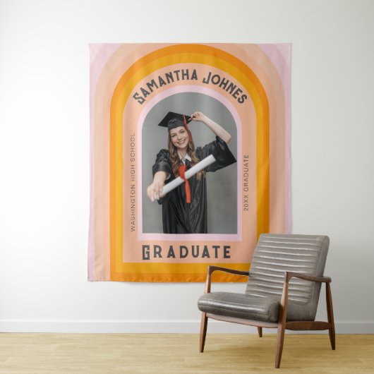 Abschluss-Backdrops für Retro-Regenbogenbogen-Foto Wandteppich (Beispiel)