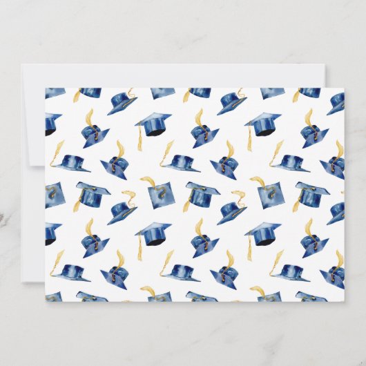 Abschluss Balloons caps Einladung (Rückseite)