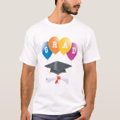 Abschluss Balloons Grad Diploma Cap T - Shirt (Vorderseite)