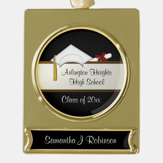 Abschluss-Banner der Weißen Hülle Banner-Ornament Gold (Vorderseite)