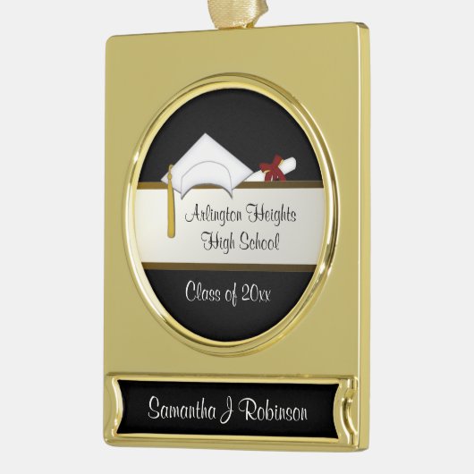 Abschluss-Banner der Weißen Hülle Banner-Ornament Gold (Links)