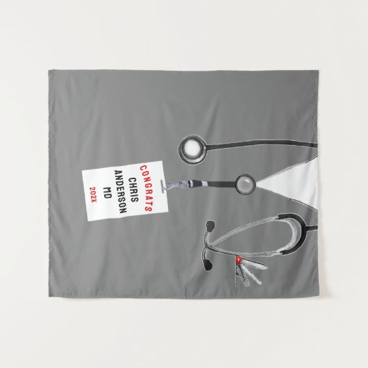 Abschluss-Banner für Ärzte Wandteppich (Vorderseite (Horizontal))