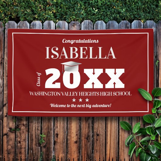 Abschluss-Banner für Rot- und Weißschulfarben Banner