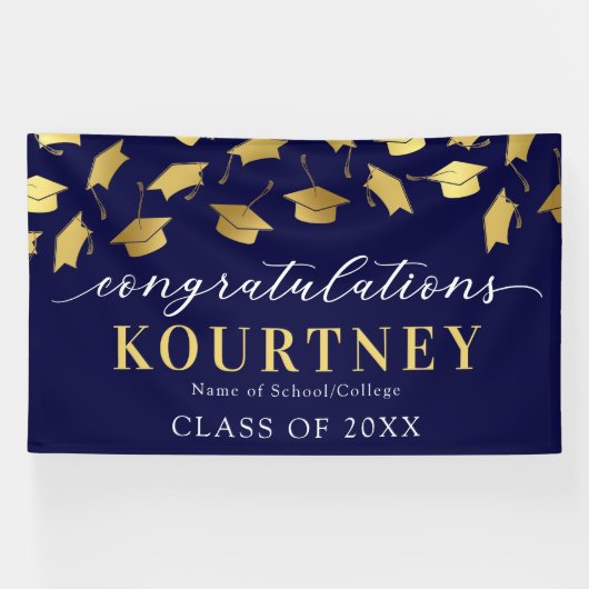 Abschluss-Banner Navy & Gold 2025 Banner (Horizontal)