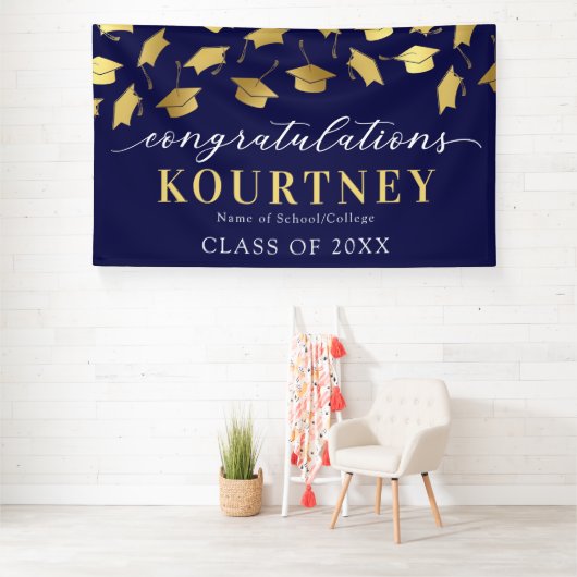 Abschluss-Banner Navy & Gold 2025 Banner (Insitu)