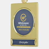 Abschluss-Bannerdekoration - Jahr ändern Banner-Ornament Gold (Links)