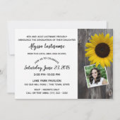 Abschluss Barnwood und Sonnenblumen Einladung (Rückseite)