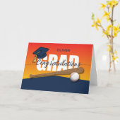 Abschluss Baseball Athlete Glückwunsch Grad Karte (Gelbe Blume)