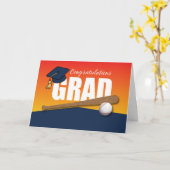 Abschluss Baseball Athlete Glückwunsch Grad Karte (Gelbe Blume)