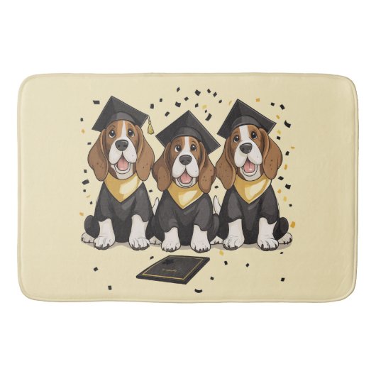 Abschluss Basset Hound Hunde Badematte (Vorderseite)