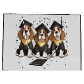 Abschluss Basset Hound Hunde Große Geschenktüte (Rückseite)