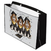 Abschluss Basset Hound Hunde Große Geschenktüte (Rückseite Schrägansicht)