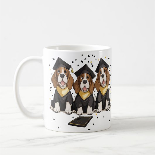 Abschluss Basset Hound Hunde Kaffeetasse (Links)