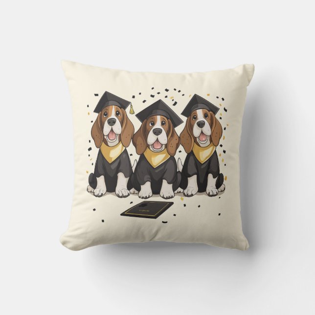 Abschluss Basset Hound Hunde Kissen (Vorderseite)