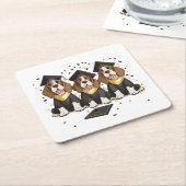 Abschluss Basset Hound Hunde Rechteckiger Pappuntersetzer (angewinkelt)